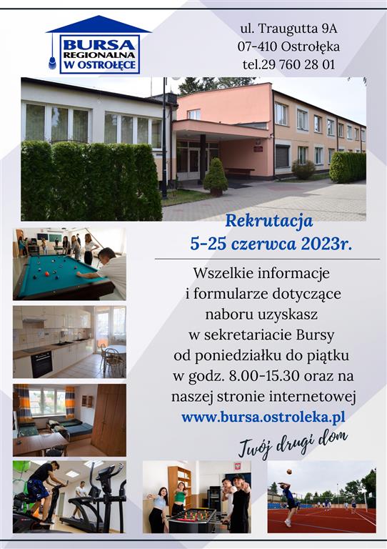 Plakat rekrutacyjny Bursy