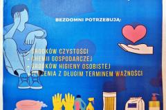 Plakat informujący o pomocy dla noclegowni.