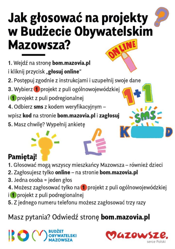 Ulotka - głosowanie w 6. edycji Budżetu Obywatelskiego Mazowsza strona 2
