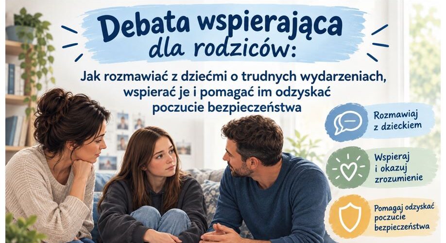 Debata wspierająca dla rodziców: Jak rozmawiać z dziećmi o trudnych wydarzeniach, wspierać je i pomagać im odzyskać poczucie bezpieczeństwa